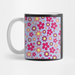 Hippie Floral Blue Version 2 Seamless Pattern Mug